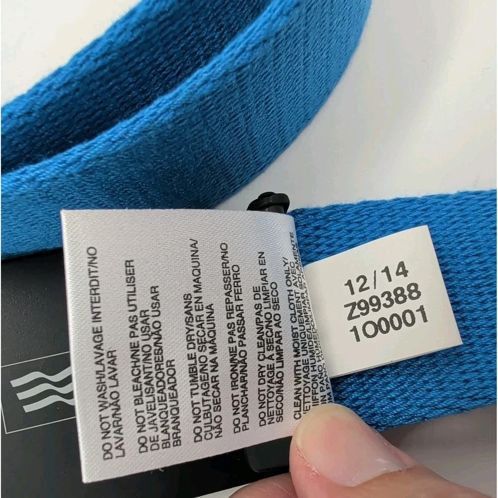 ADIDAS Golf Reversible Web Belt Blue One Size Clamp Buckle Black Cut Length NWOT